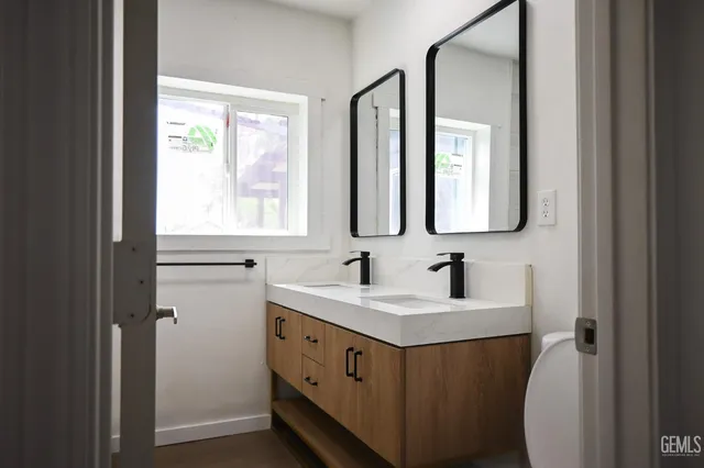 a view of backyard of house