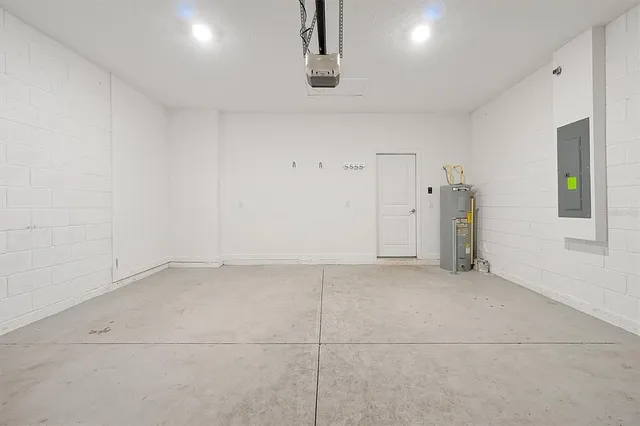 a view of an empty room with windows