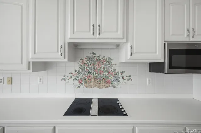 a view of a door and a window