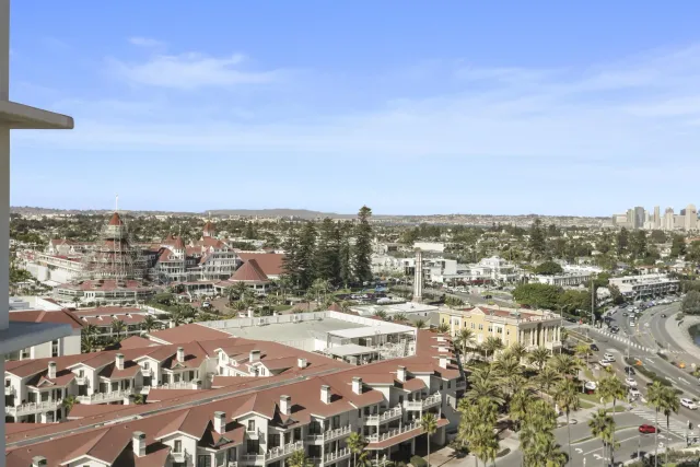 an aerial view of residential building with parking space