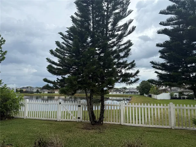 a view of a garden with a bench