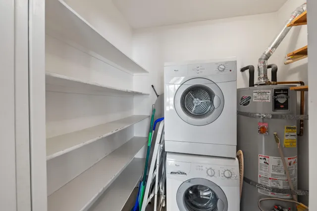 a view of washer and dryer in a utility room