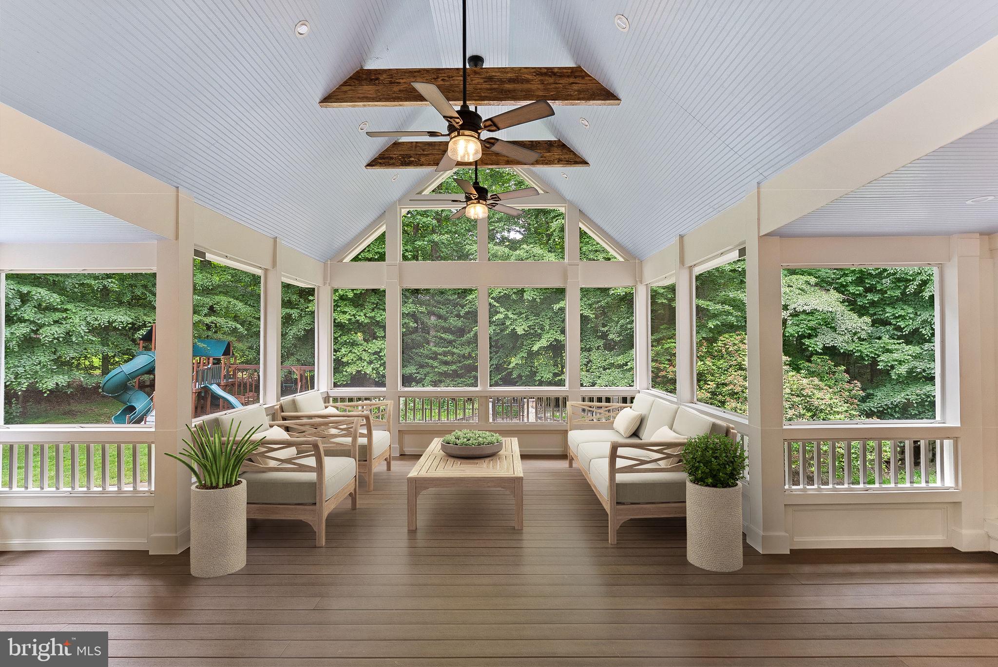 190 Falcon Ridge Road Great Falls, VA 22066 - Photo 80 of 122 Large Screened in Porch - Virtually Staged