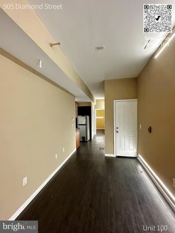 a view of a bench in a wall