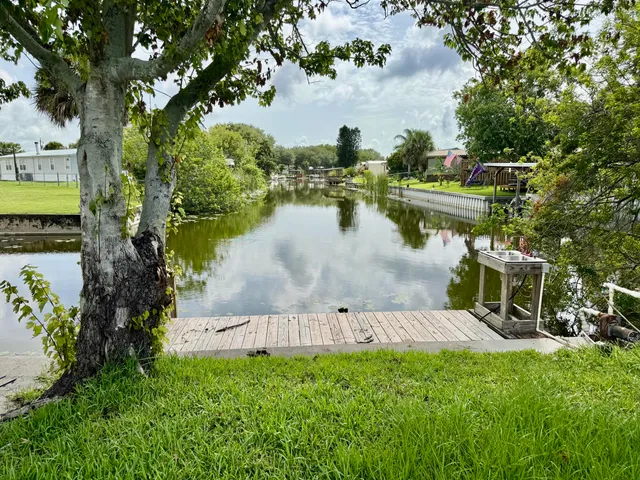 a view of a lake with houses