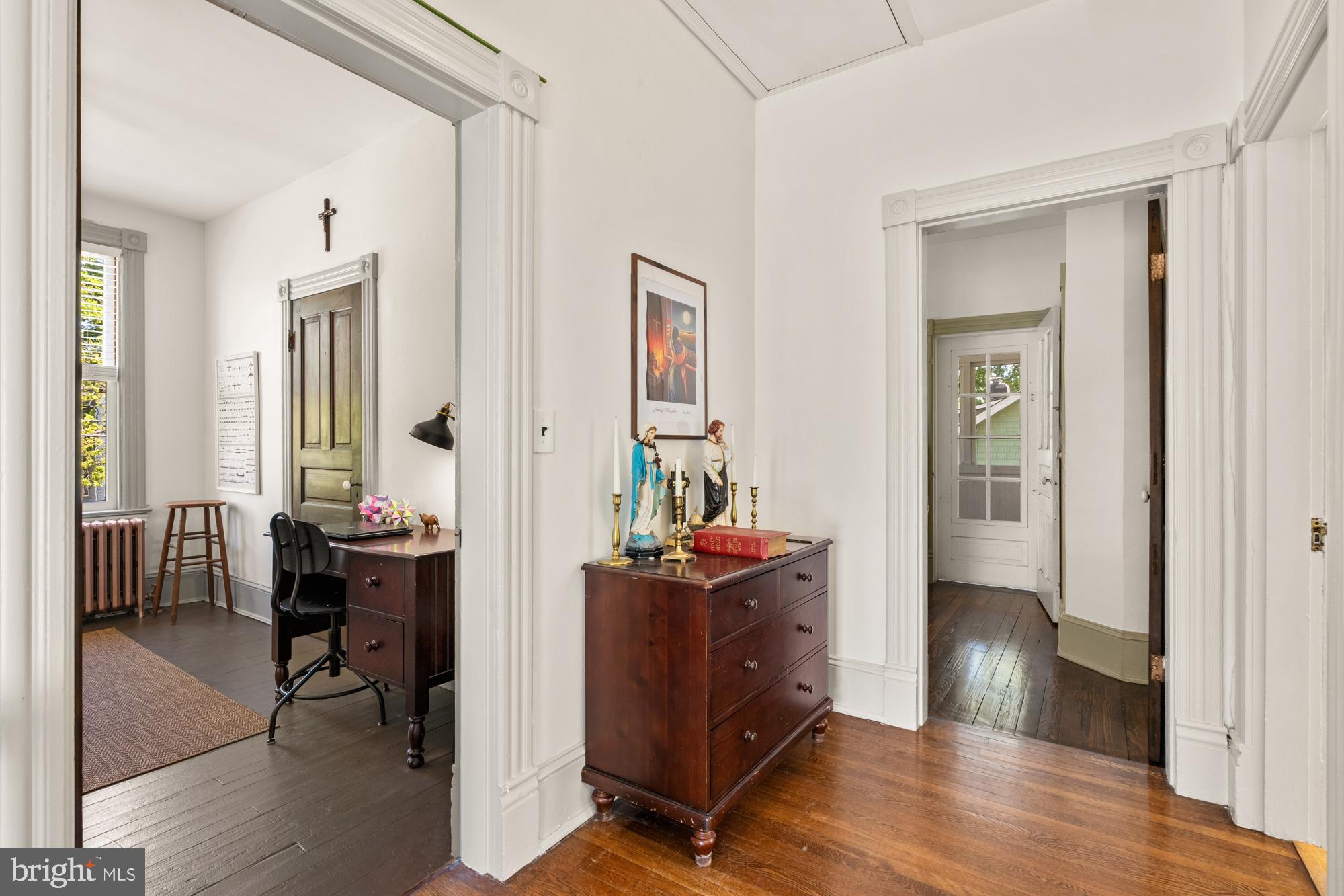 4916 40th Place Hyattsville, MD 20781 - Photo 29 of 48 a view of a workspace with wooden floor and windows