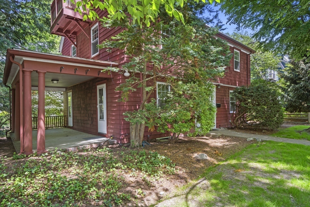 34 Westminster Road Newton, MA 02459 - Photo 29 of 40 a view of a house with a small yard plants and large tree