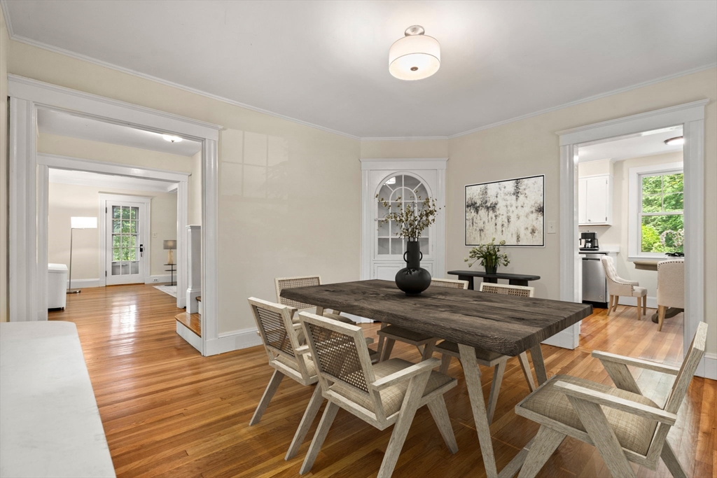 34 Westminster Road Newton, MA 02459 - Photo 5 of 40 a view of a dining room with furniture and wooden floor