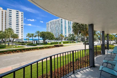 a city view from a balcony