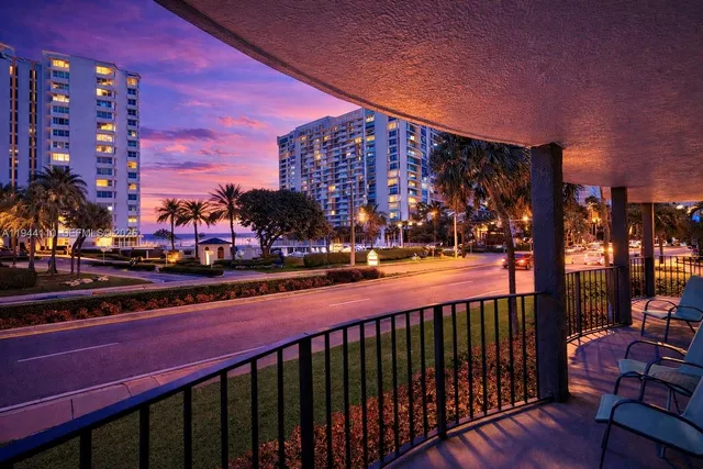 a balcony with street view