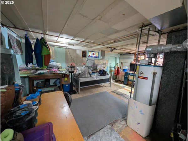 a view of a closet with storage