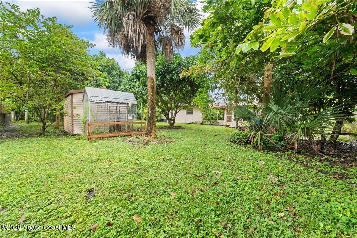 2066 Acacia Street Northeast Palm Bay, FL 32905 - Photo 25 of 28 a backyard of a house with lots of green space