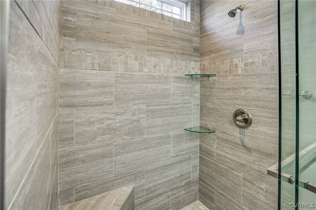 9421 Crumps Mill Road Quinton, VA 23141 - Photo 23 of 25 Luxury Tile Shower with Glass Enclosure and Window