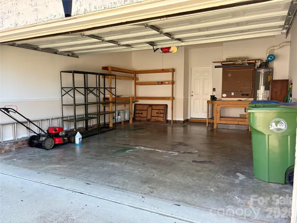 a view of a garage with furniture