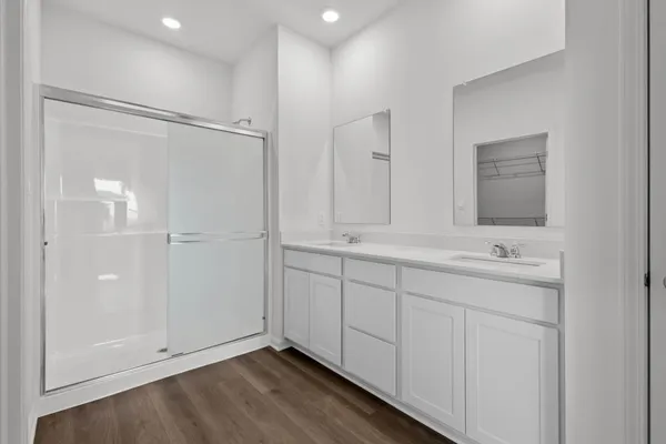 a view of a room with racks on the wall