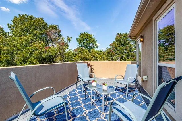 a outdoor view with a sitting space