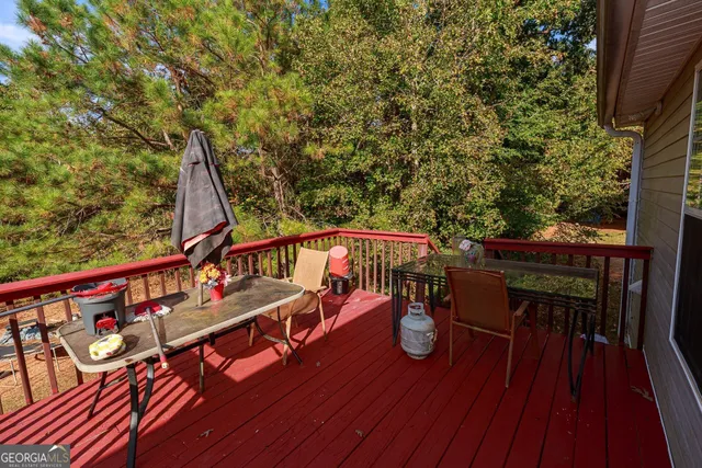 a view of balcony with deck