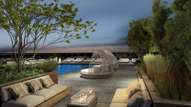 363 East Wacker Drive, Unit 4801 Chicago, IL 60601 - Photo 32 of 36 a view of a patio with couches table and chairs and potted plants