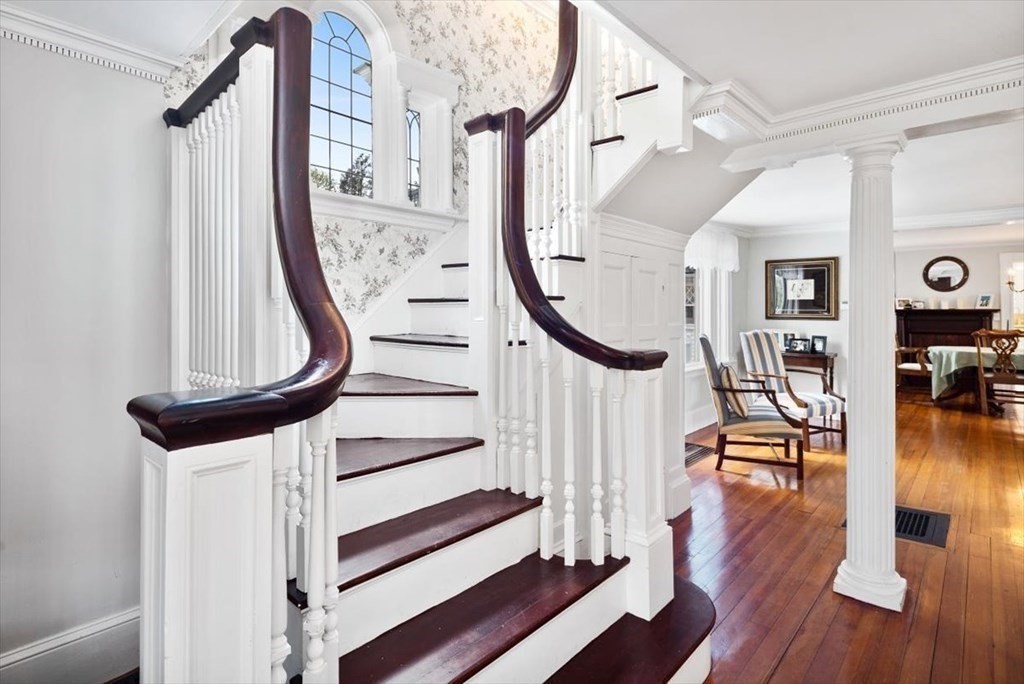 604 First Parish Road Scituate, MA 02066 - Photo 15 of 39 a view of entryway and hall with wooden floor
