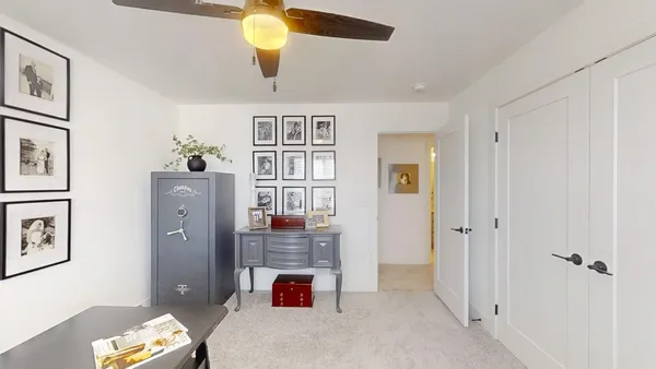 a living room with furniture and a couch