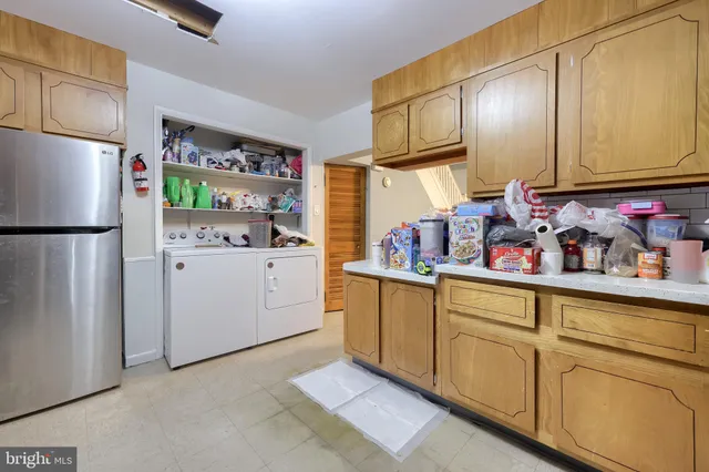 a bedroom with furniture and a bed