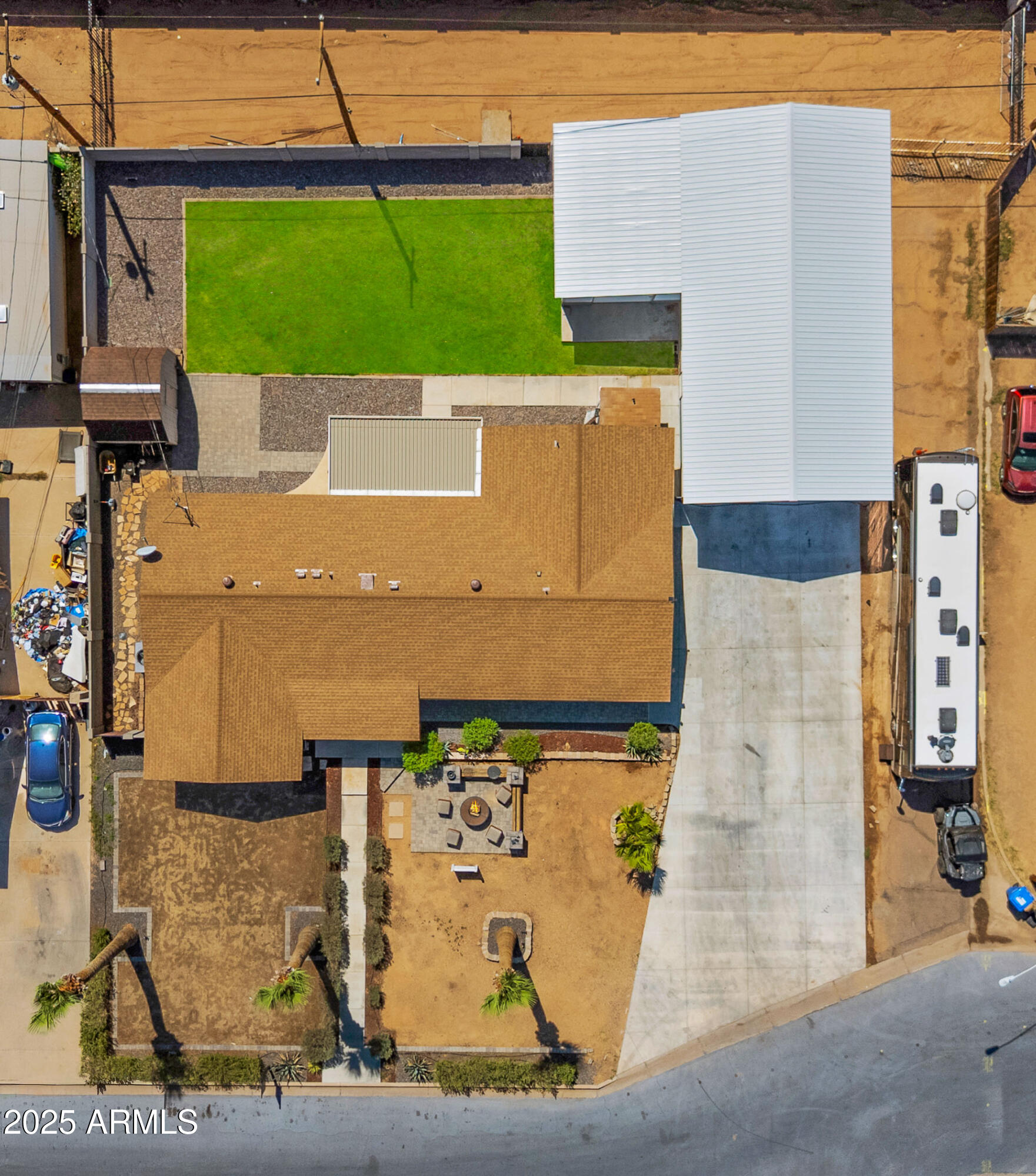 3501 East Coronado Road Phoenix, AZ 85008 - Photo 50 of 57 an aerial view of a house with a yard basket ball court and outdoor seating