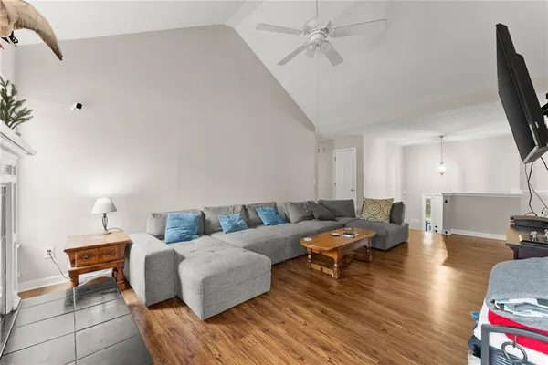 a living room with furniture