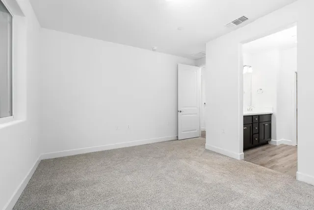 an empty room with closet