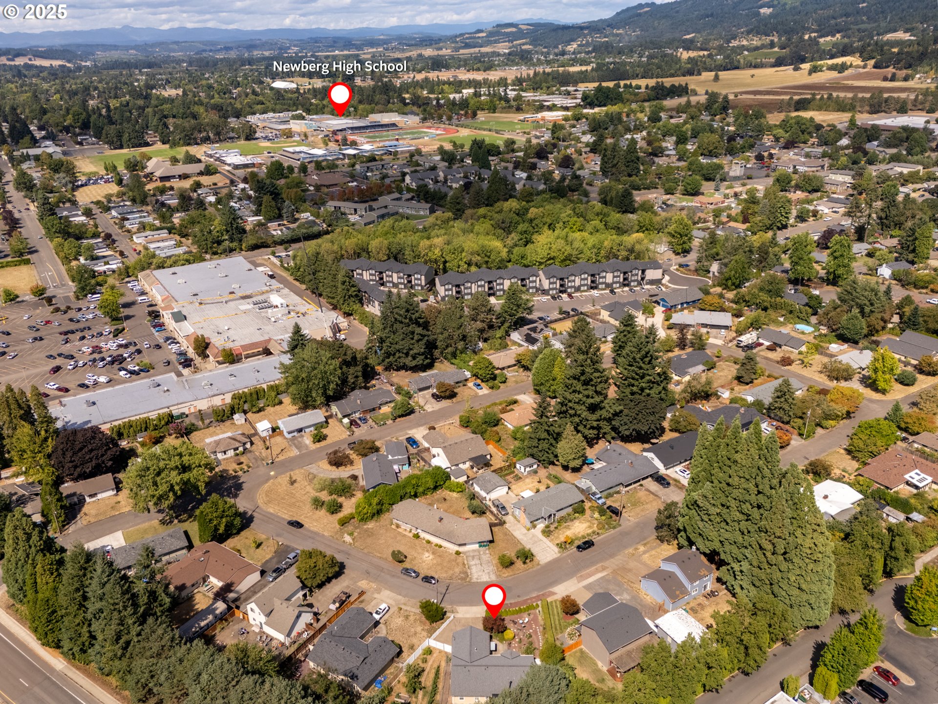 1108 Hadley Road Newberg, OR 97132 - Photo 42 of 42 an aerial view of residential houses with outdoor space