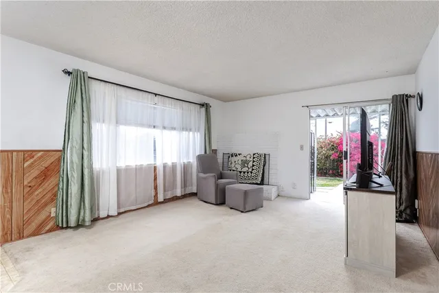 a view of a porch with sitting area