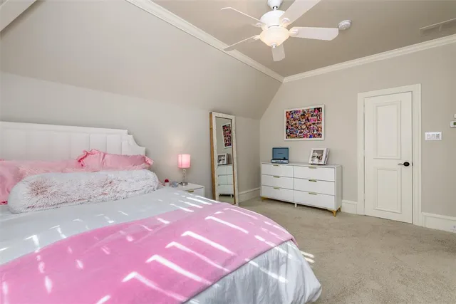 a bedroom with a bed and closet