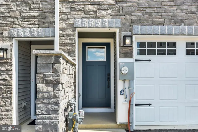 a front view of a building with a window