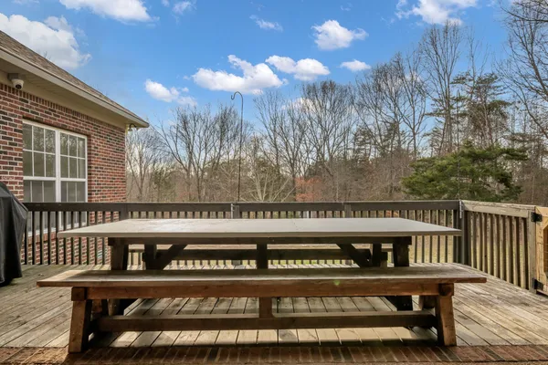 a backyard of apartments with trees