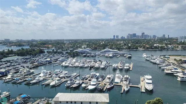 a view of a lake and a city