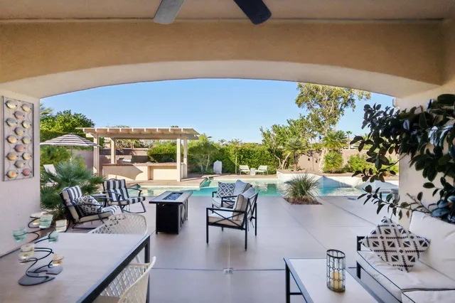 a view of a city with a mountain