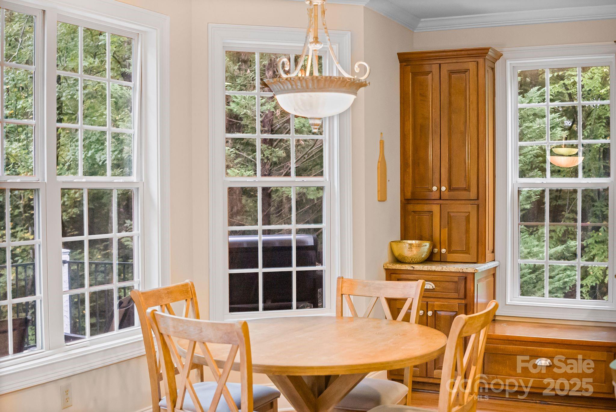 45 Brown Bear Ridge Trail Zirconia, NC 28790 - Photo 11 of 47 a view of a dining room with furniture and windows