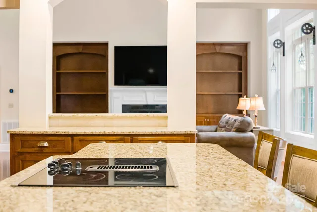 a living room with a couch and a rug