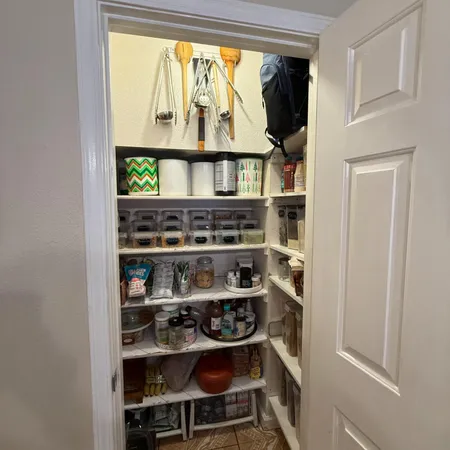a room with a book shelf