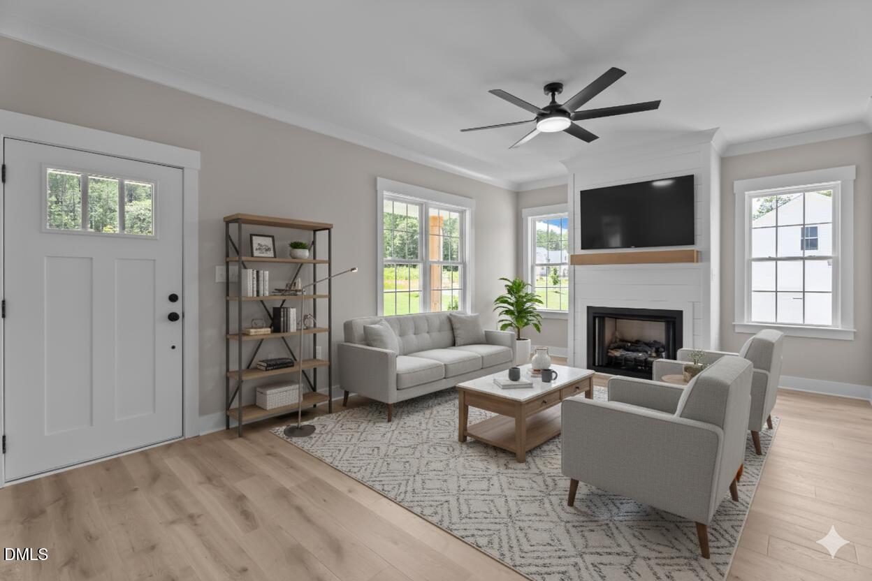 55 Stream Vw Way Spring Hope, NC 27882 - Photo 9 of 37 a living room with furniture and a fireplace