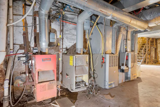 a view of a street with many windows