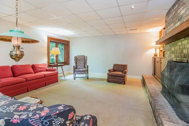 a living room with furniture and a couch