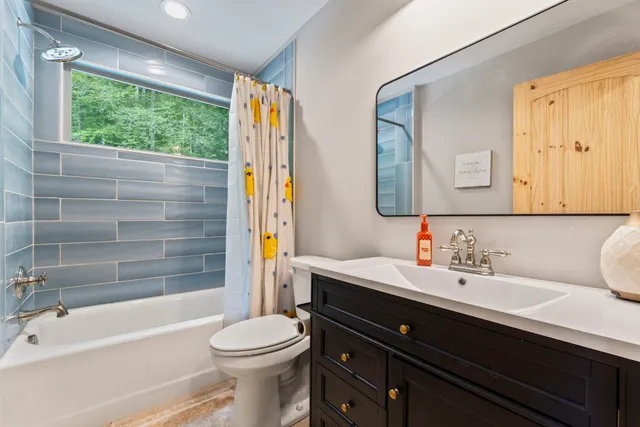 a bathroom with a sink a toilet and a bathtub