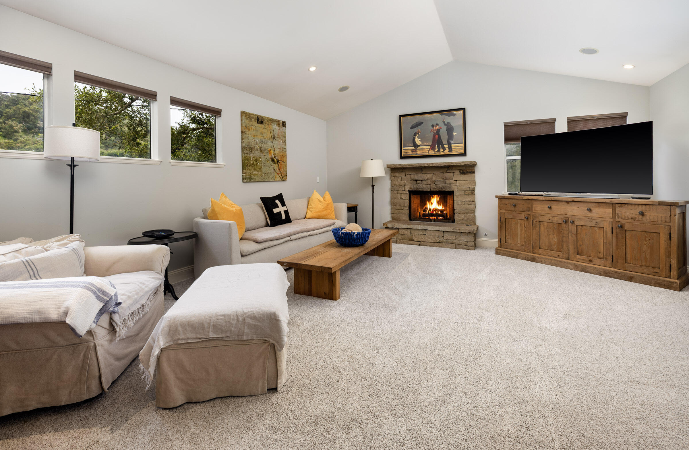 1352 Manitou Road Santa Barbara, CA 93101 - Photo 5 of 27 a living room with furniture large window and flat screen tv