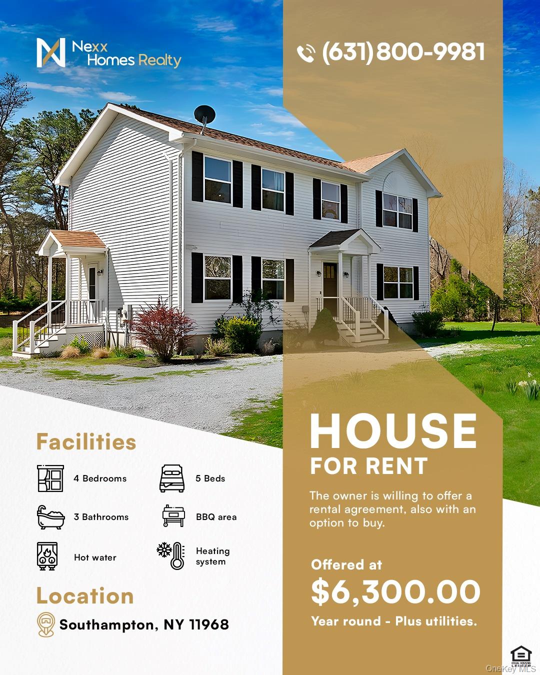 a view of a white house with a sign board