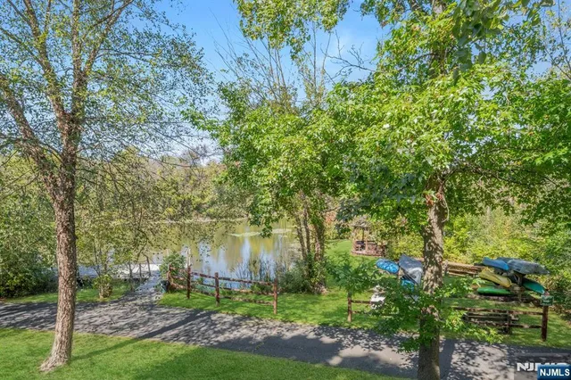 a view of a garden with a bench