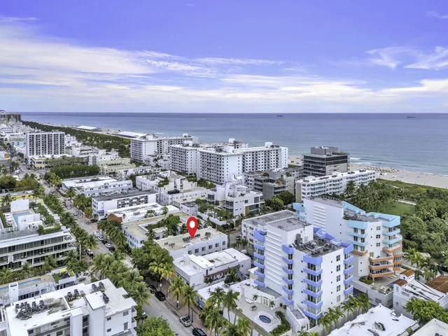 a city view with tall buildings