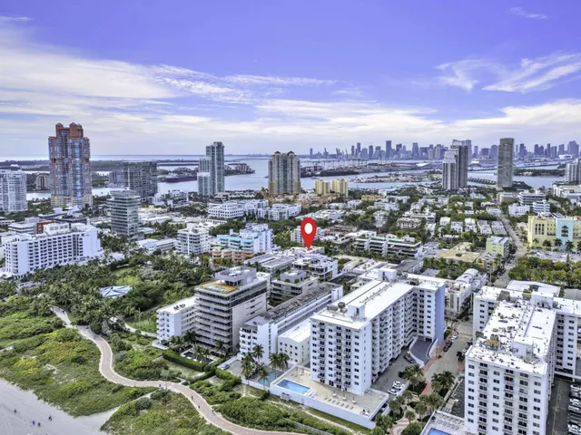 a view of a city with tall buildings