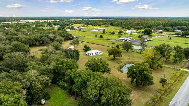 an aerial view of a houses with a lake view