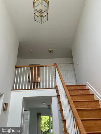 a view of wooden staircase
