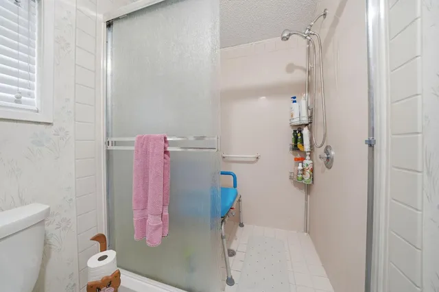 a bathroom with a shower